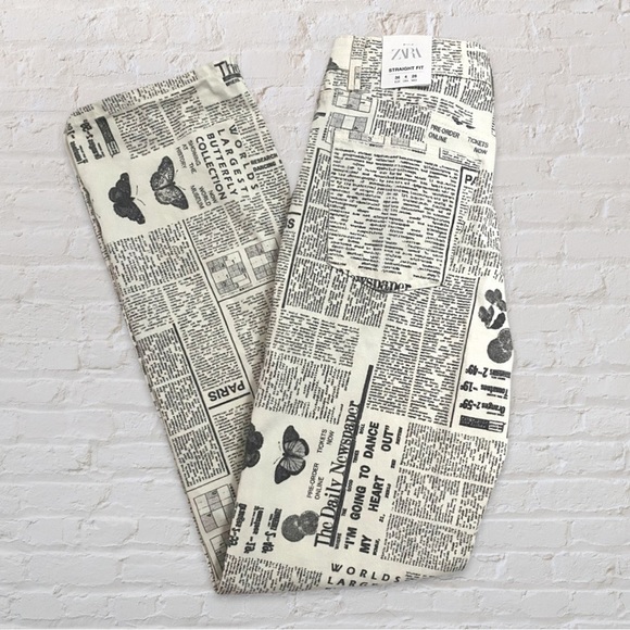 Zara Denim - Zara Newspaper Printed Jeans